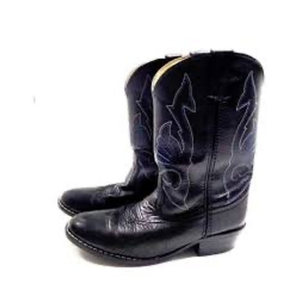 Masterson Boot Co Womens Black Leather Western Cowgirl Boots RB2001Y Size 5.5 D